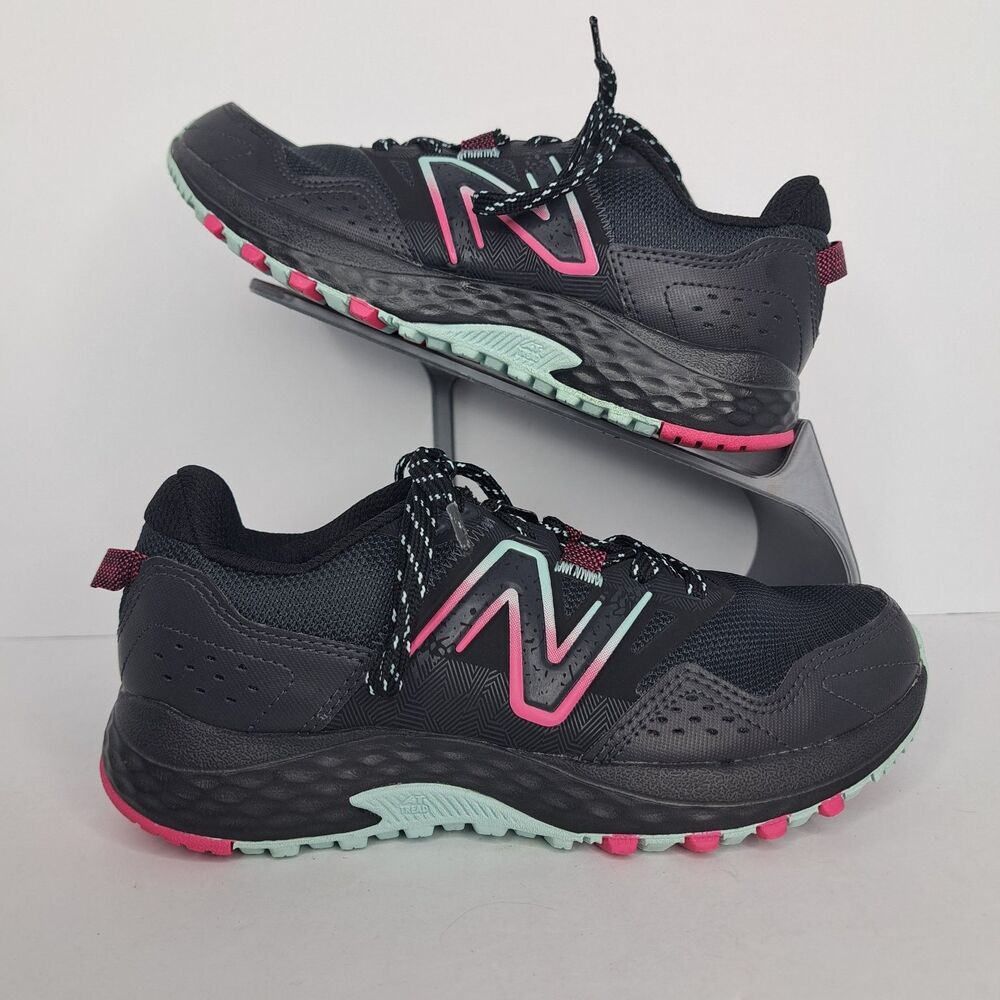 New Balance 410 v8 WT410LC8 Women's Trail Running Shoes Black Pink Mint Green